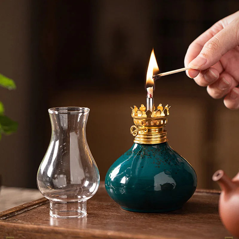 Lampe à huile en céramique et brûle-encens, ambiance zen (vue 5) - Nesty