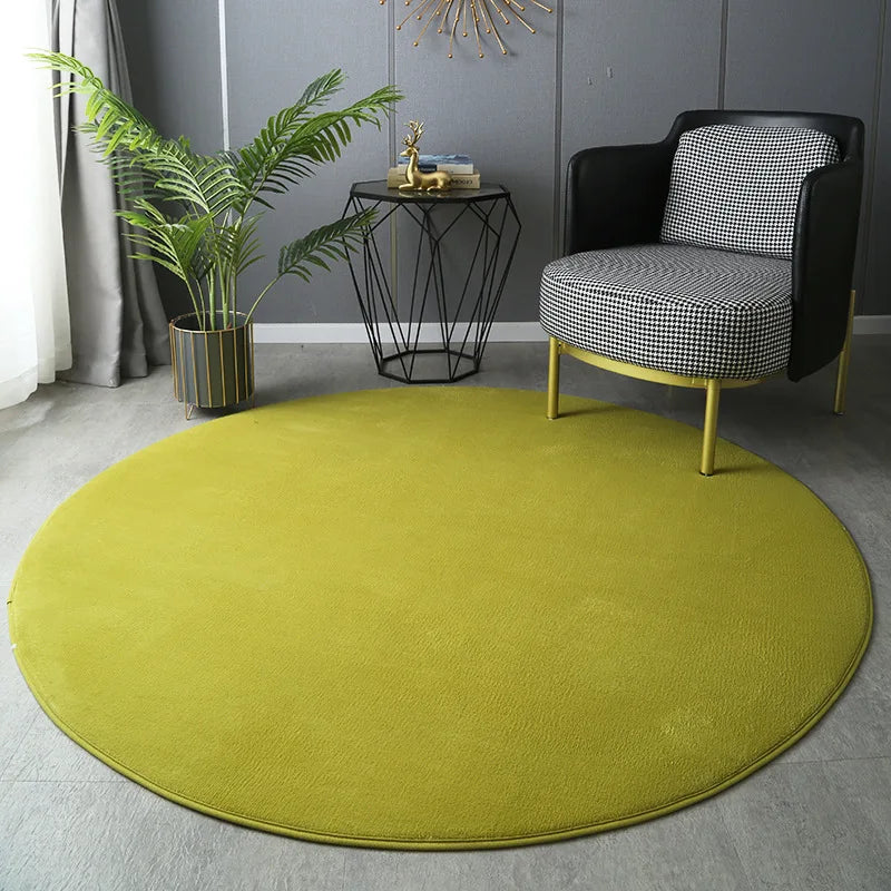 Tapis rond en velours corail Nesty - Tapis court et doux (vue 8)