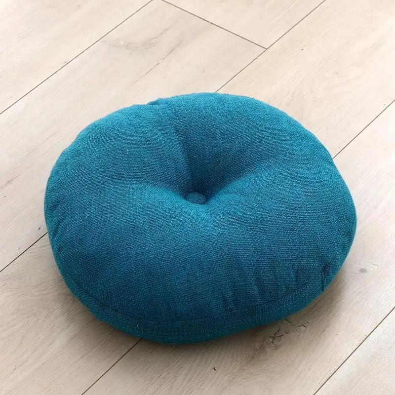 Grand coussin de méditation zafu en lin — pour banquette ou yoga - Nesty (vue 11)