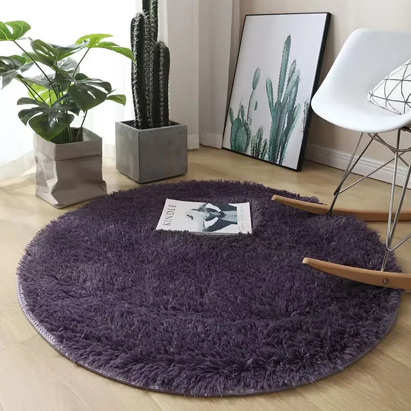 Tapis rond moelleux blanc Nesty - Pour chambre et salon (vue 13)