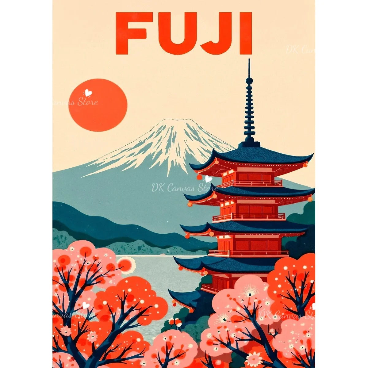 Toile murale illustrée — scène japonaise vintage - Nesty (vue 2)