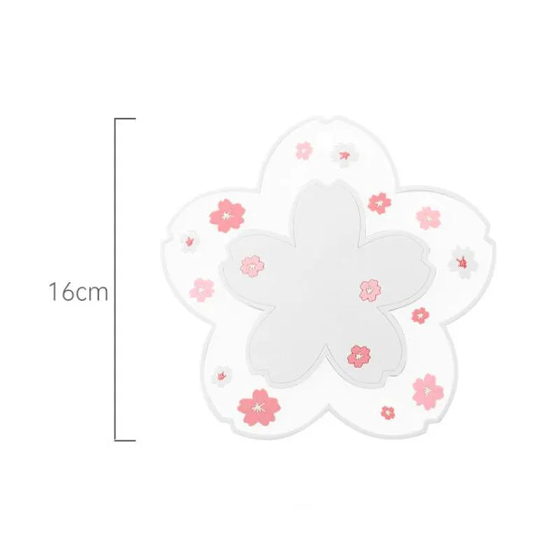 Dessous de verre en silicone fleurs de cerisier, coloris rose (vue 5) - Nesty