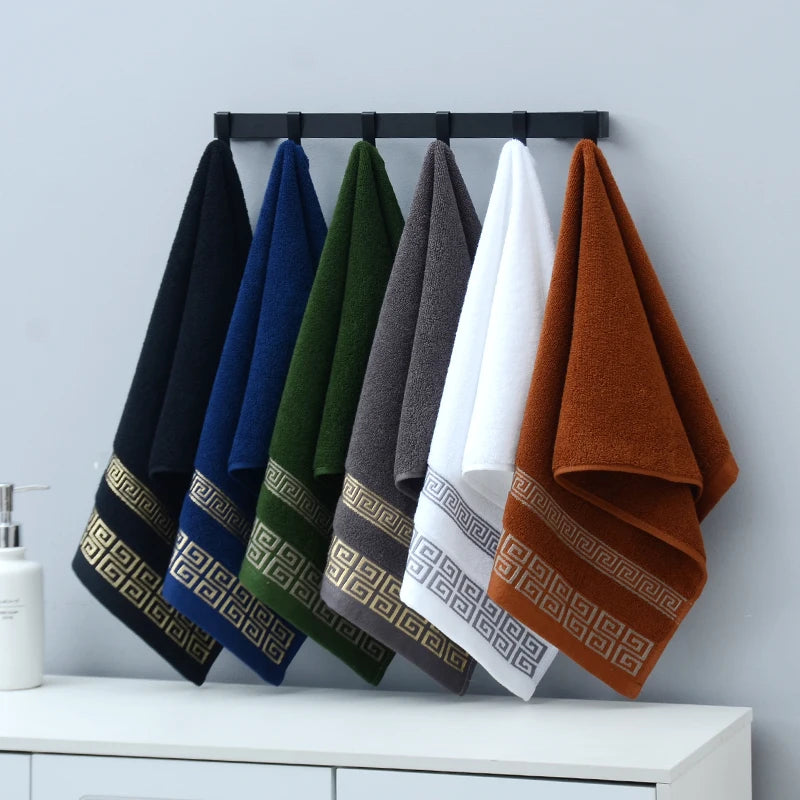 Duo de serviettes de bain noires en coton brodé - Nesty (vue 5)
