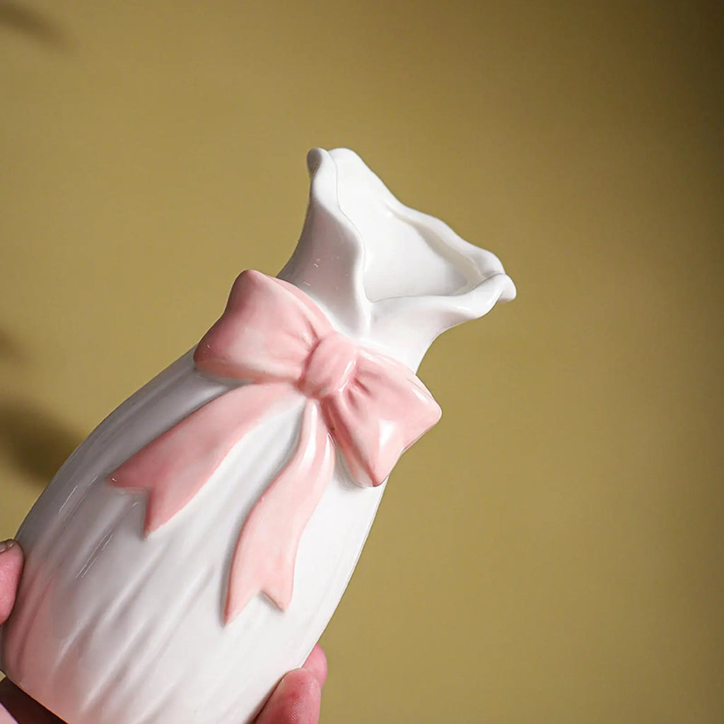 Vase en céramique avec détail nœud Nesty - Décoration étagère (vue 5)