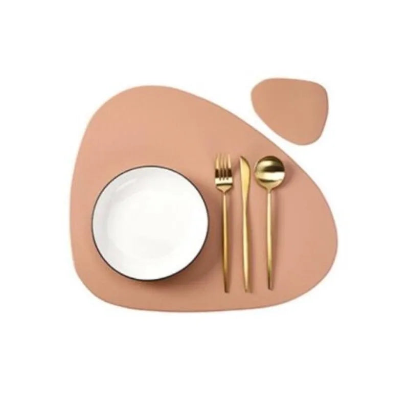 Set de table et dessous de verre en cuir synthétique, réversible - Nesty (vue 15)