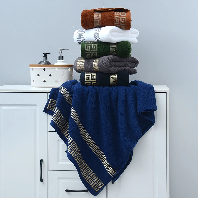 Duo de serviettes de bain noires en coton brodé - Nesty (vue 4)