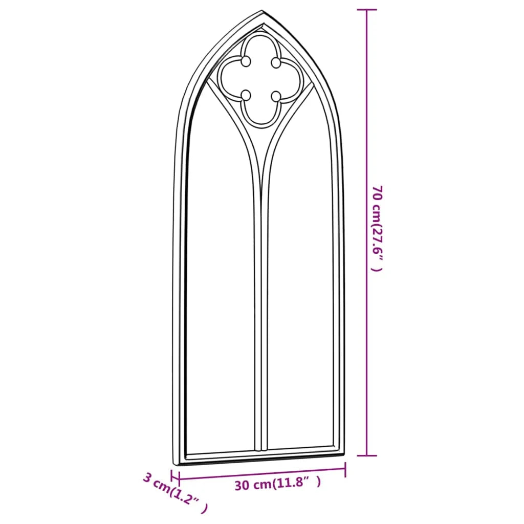 Miroir mural en fer finition sable 70 x 30 cm (vue 6) - Nesty