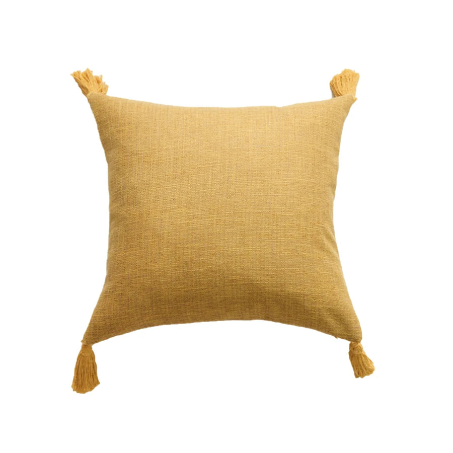 Housse de coussin en lin avec pompons Nesty - Toutes saisons (vue 10)