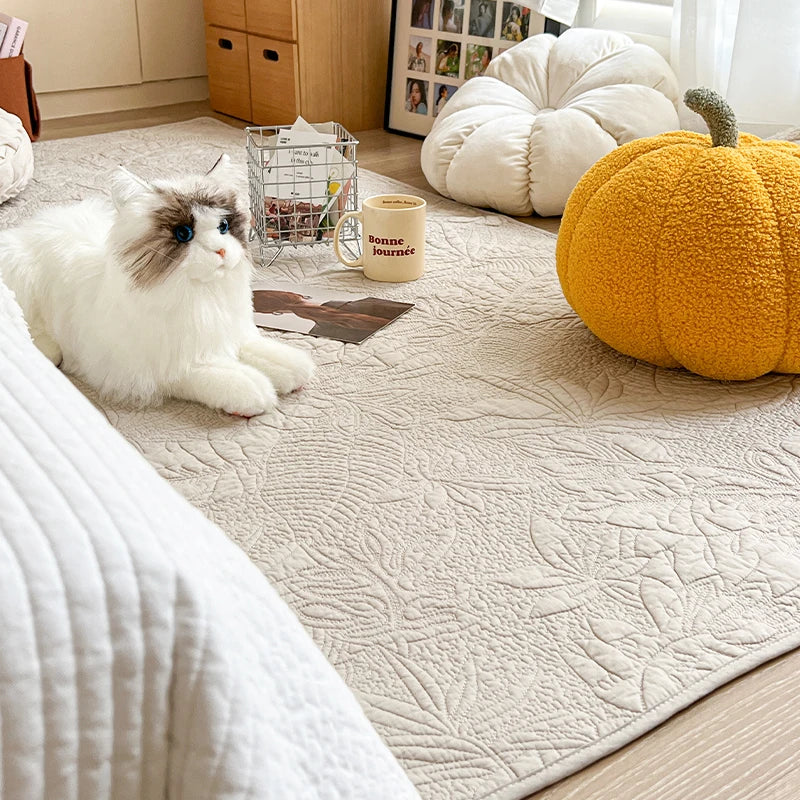 Tapis en coton lavé matelassé — coloris uni (vue 10) - Nesty