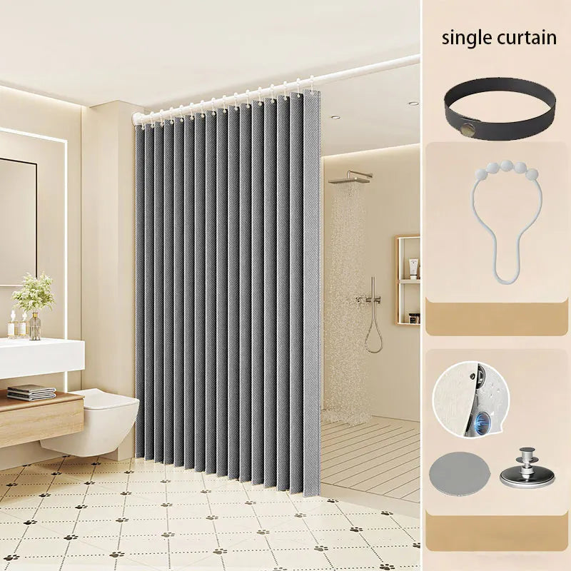 Rideau de douche pliable aimanté — cloison sans perçage - Nesty (vue 8)