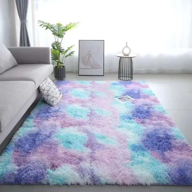 Tapis tie-dye antidérapant Nesty - Tapis lavable pour chambre d'enfant (vue 13)