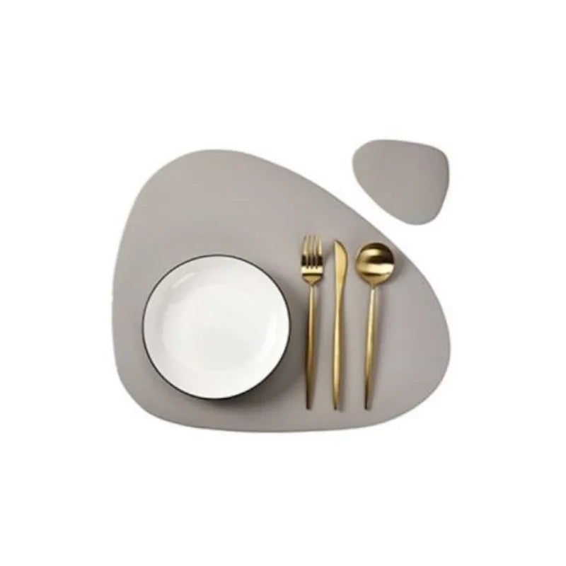 Set de table et dessous de verre en cuir synthétique, réversible - Nesty (vue 9)