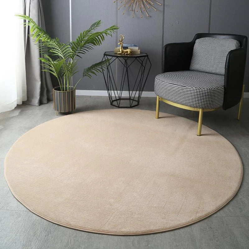 Tapis rond en velours corail Nesty - Tapis court et doux (vue 9)