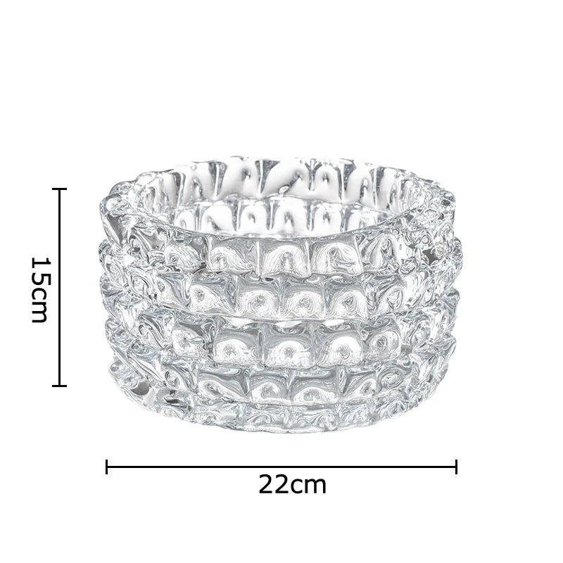 Vase en verre froissé transparent (vue 13) - Nesty