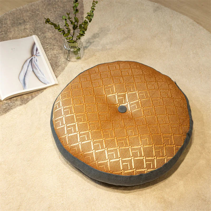 Coussin de sol rond en lin Nesty - Esprit tatami, pour méditation (vue 7)