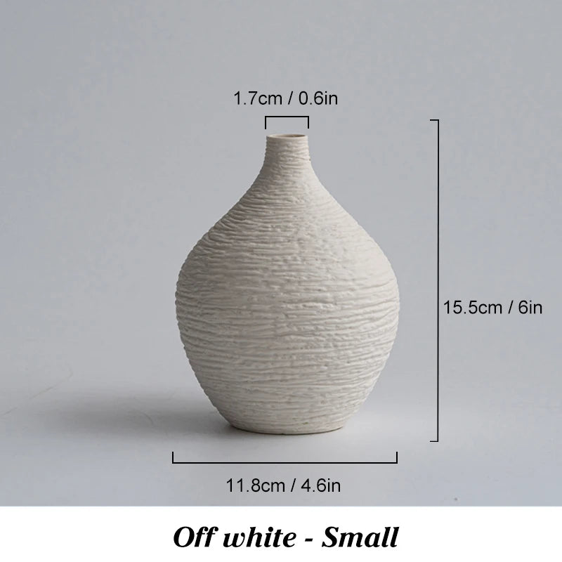 Vase en céramique à col étroit Nesty - Style nordique sobre (vue 9)