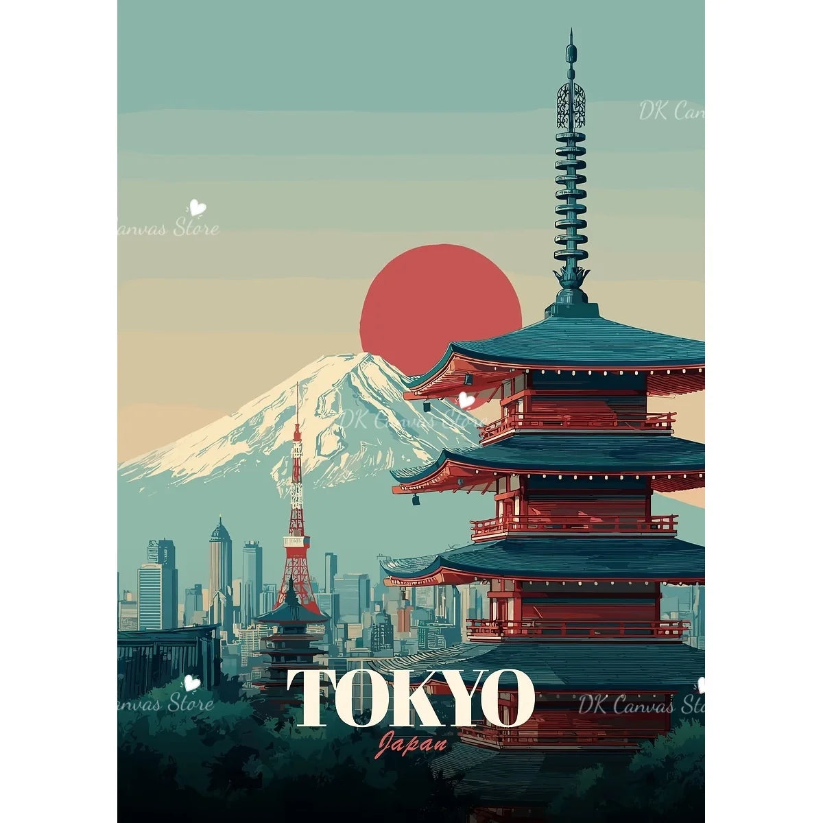 Toile murale illustrée — scène japonaise vintage (vue 10) - Nesty