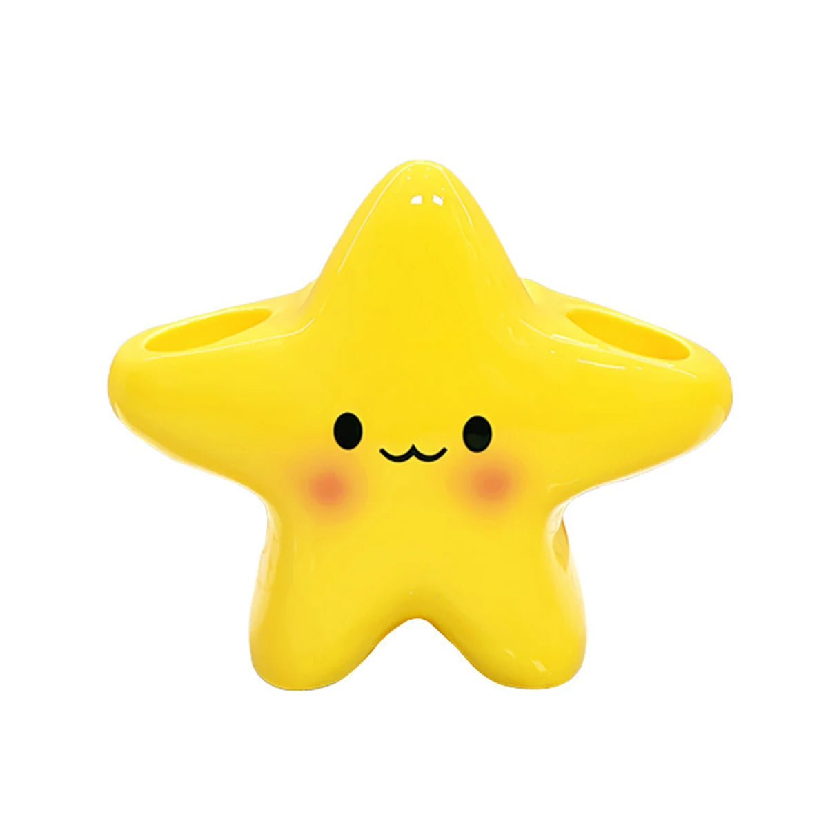 Cute Star-Shaped Toothbrush Holder  Freestanding Bathroom Organizer with Cute Face Design, Space-Saving Toothbrush & Toothpaste - Nesty (vue 6)