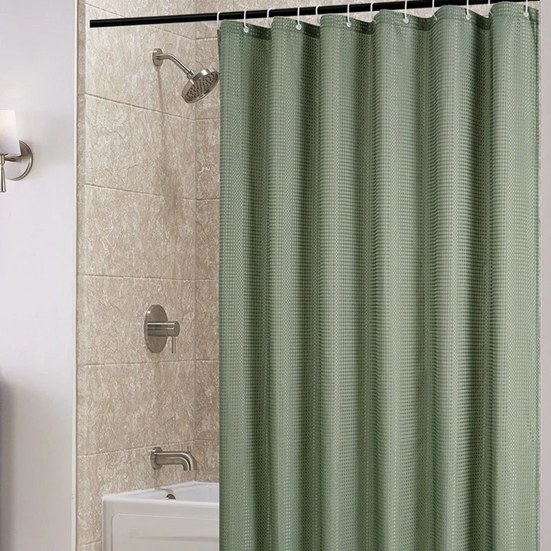 Rideau de douche gaufré opaque — cloison de douche avec crochets - Nesty (vue 2)