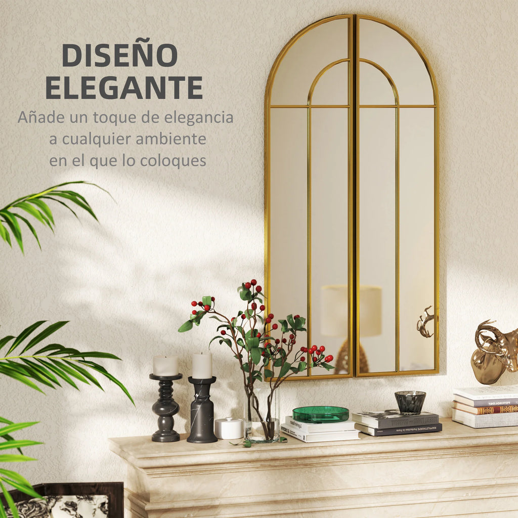 Duo de miroirs cintrés dorés — grand format - Nesty (vue 4)