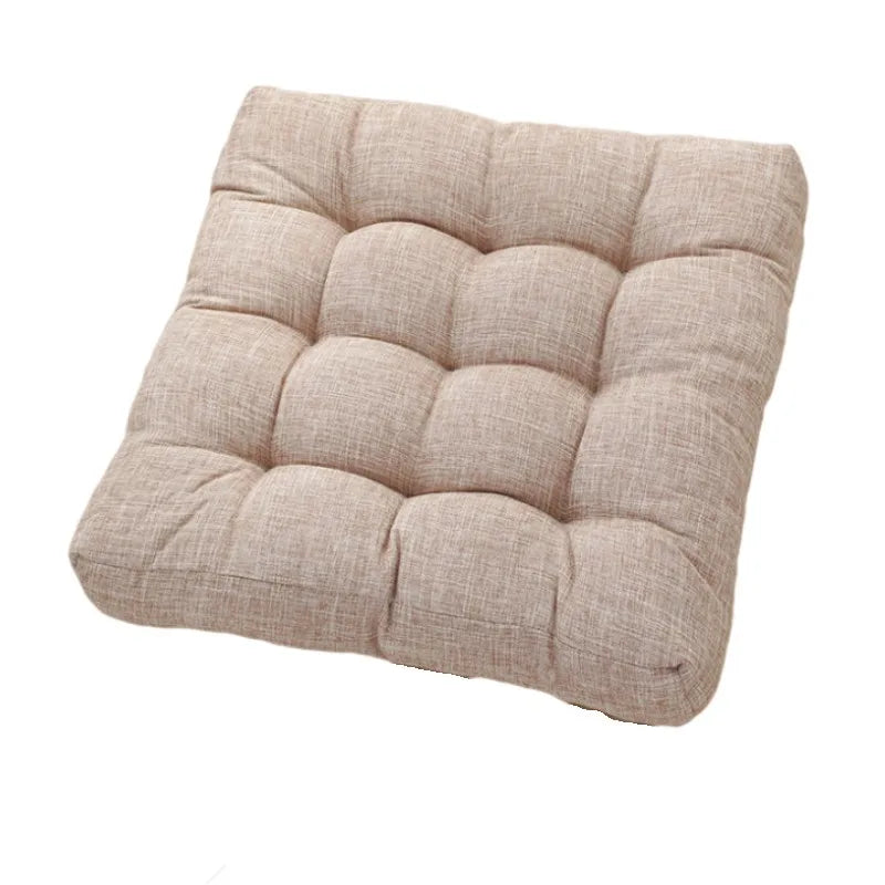 Grand coussin de sol carré tufté en lin Nesty - Esprit futon, épais (vue 13)