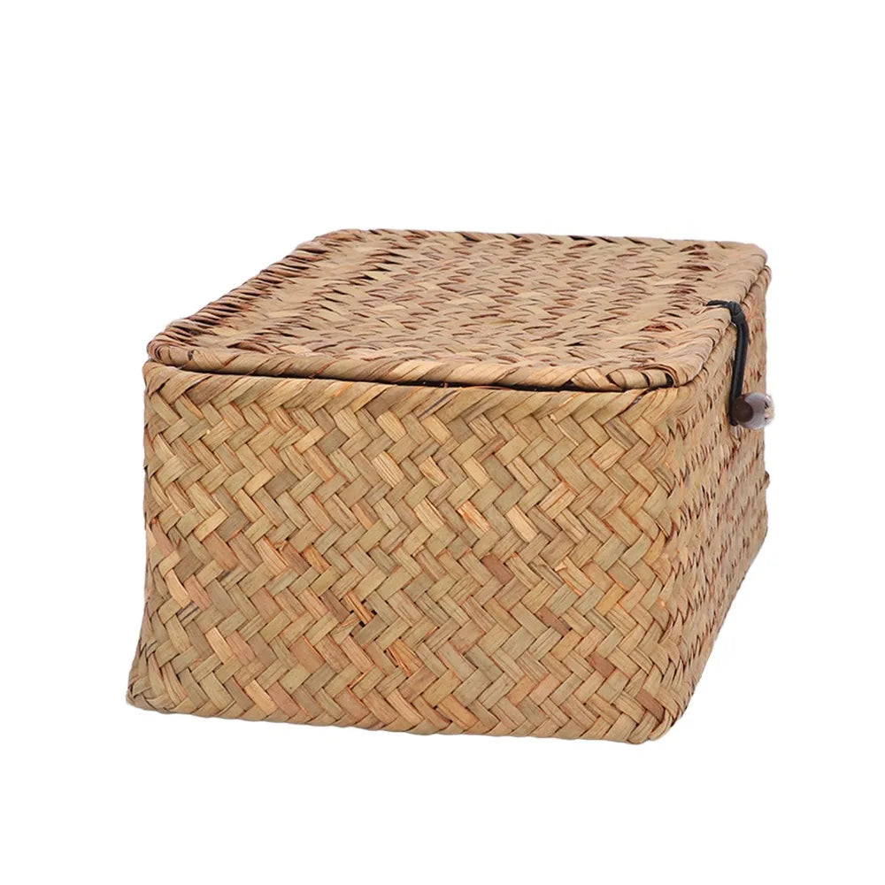 Panier de rangement rectangulaire en jonc de mer - Nesty (vue 4)