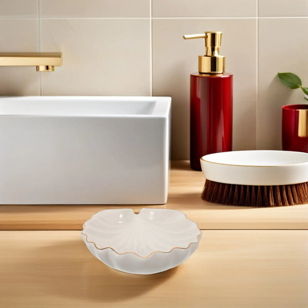Porte-savon en céramique forme coquillage, plateau à bijoux (vue 6) - Nesty