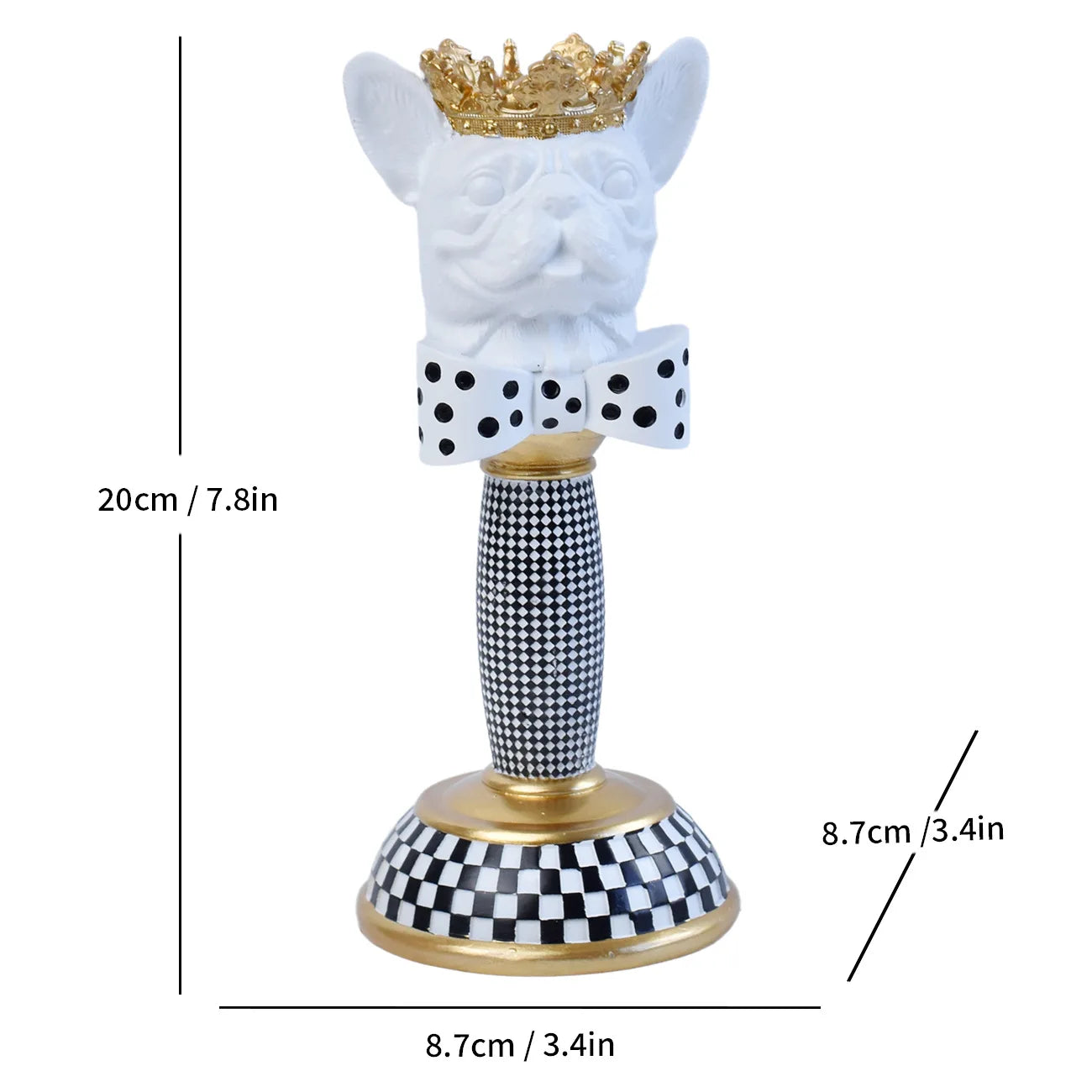 Bougeoir céramique tête d'animal, style vintage rayé (vue 7) - Nesty