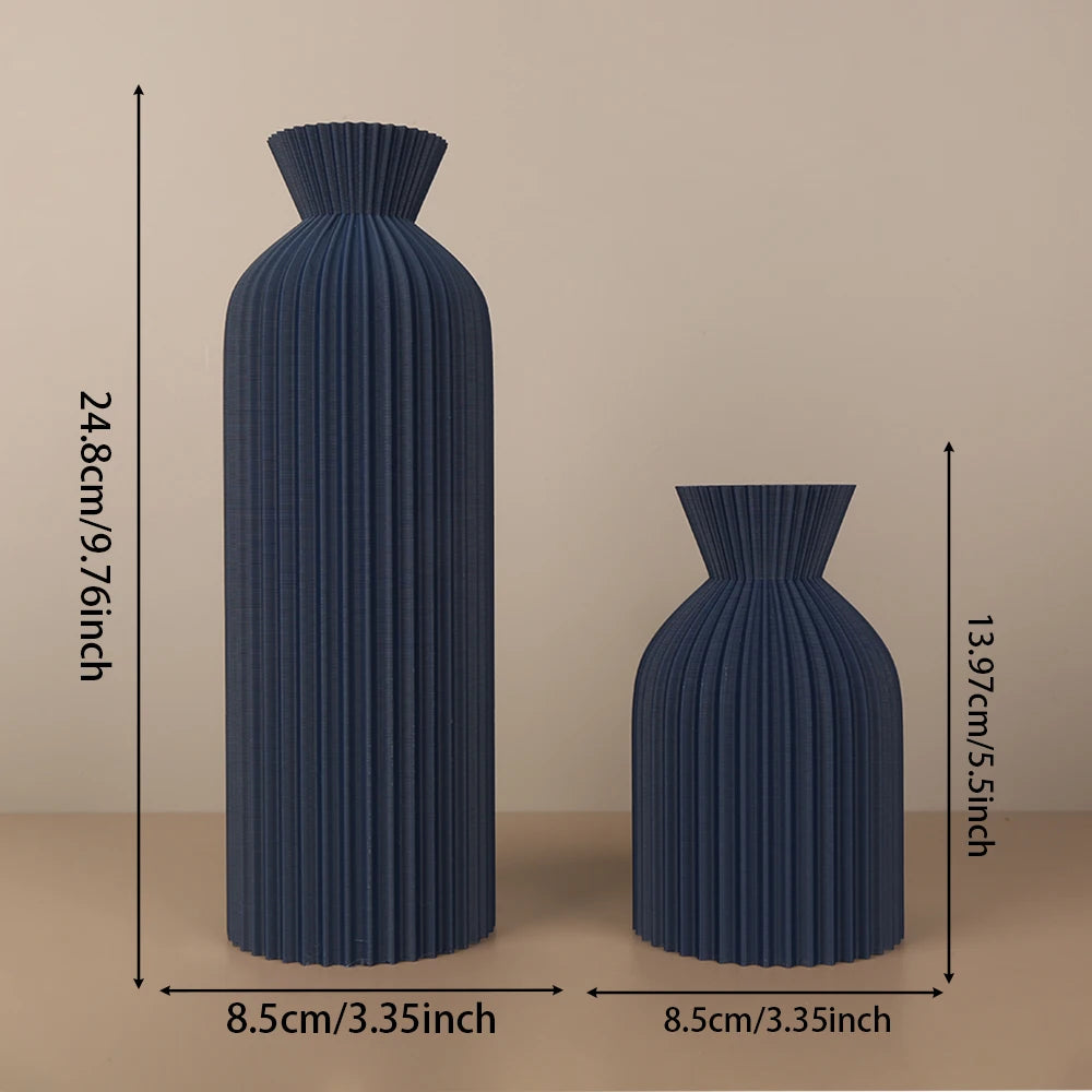 Vase strié minimaliste, style nordique et wabi-sabi - Nesty (vue 7)