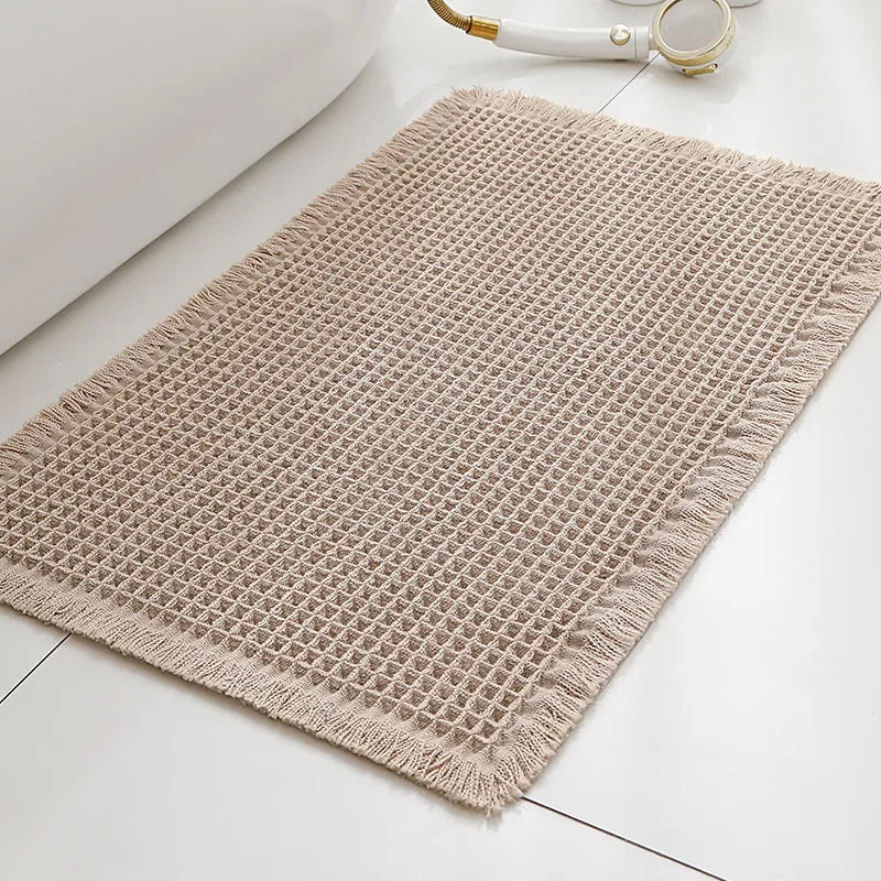 Tapis de bain gaufré à pompons Nesty - Absorbant et antidérapant (vue 10)