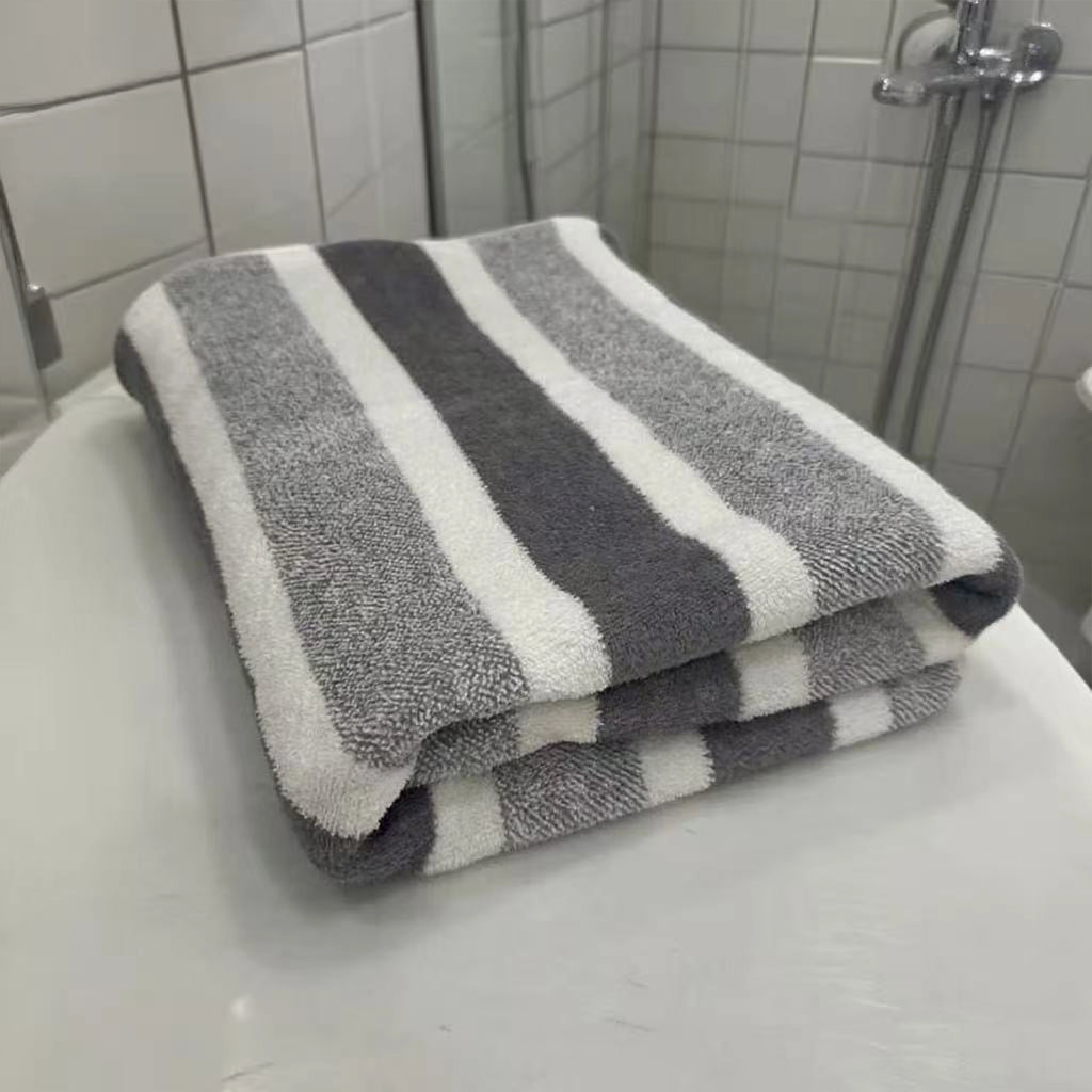 Serviette de bain rayée en polyester — épaisse et absorbante - Nesty (vue 4)