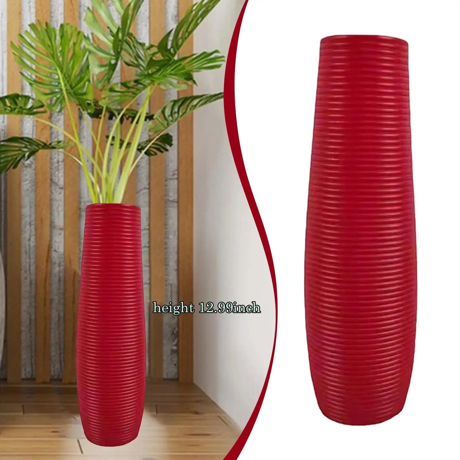 Vase décoratif à lignes texturées (vue 6) - Nesty