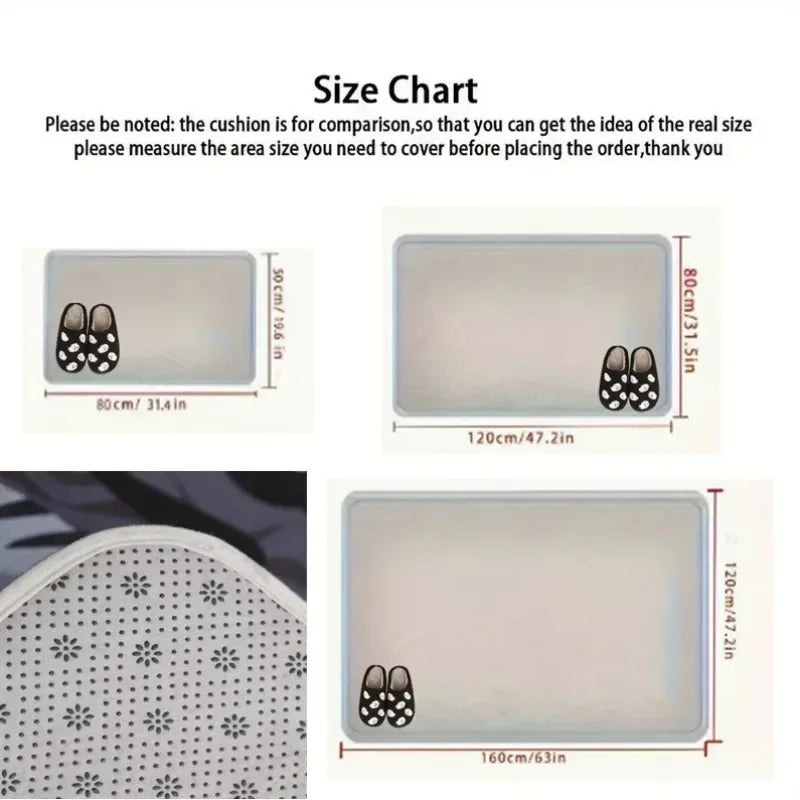 Tapis illusion optique chat 3D Nesty - Fiche des tailles disponibles