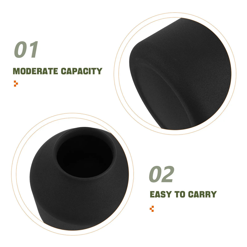 Vase en fer noir mat pour fleurs séchées, format bureau - Nesty (vue 2)