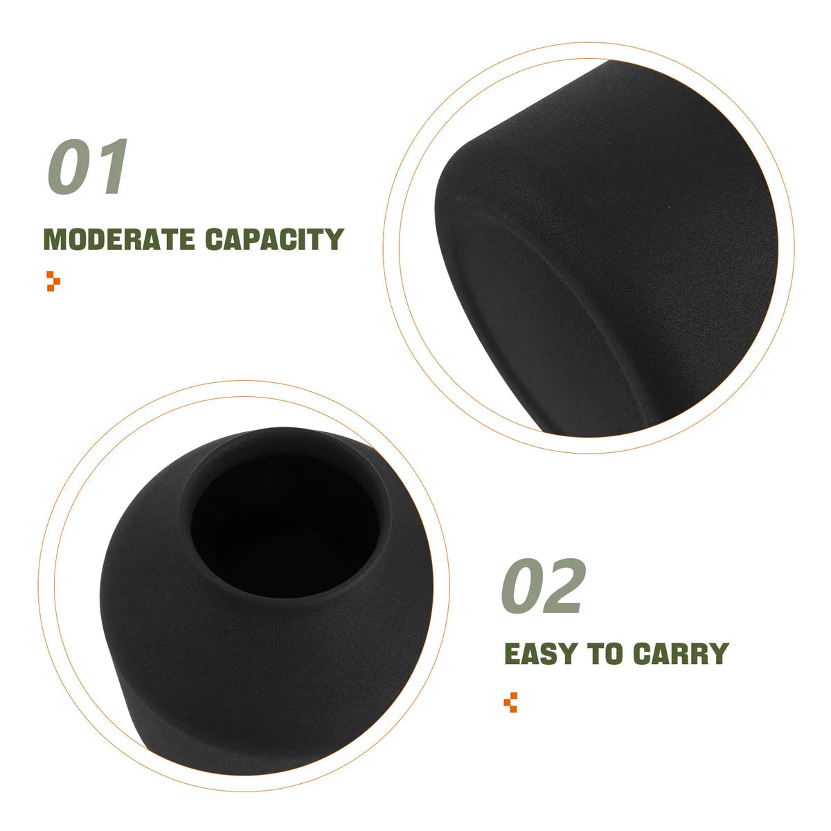 Vase en fer noir mat pour fleurs séchées, format bureau - Nesty (vue 2)