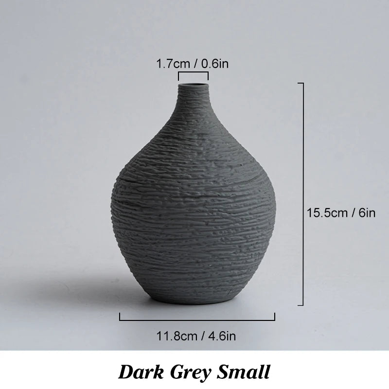 Vase en céramique à col étroit Nesty - Style nordique sobre (vue 10)