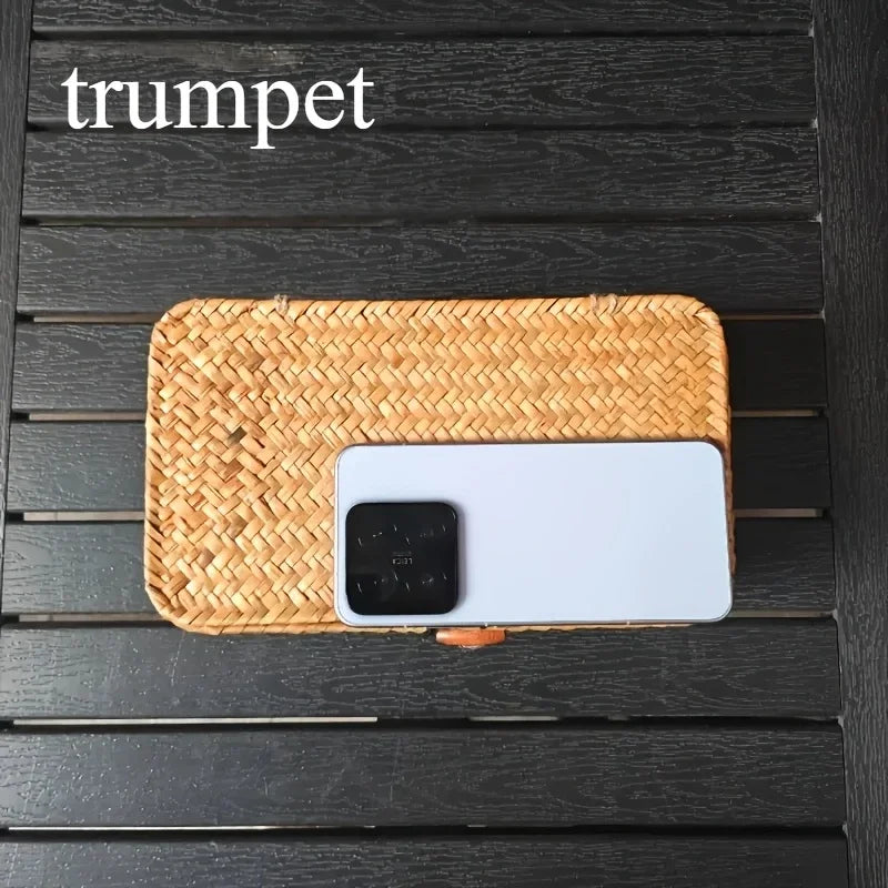 Panier de rangement en paille tressée vintage - Nesty (vue 5)