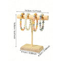 Présentoir en bois pour bijoux Nesty - Schéma dimensions 14,5 x 16,8 x 9,1 x 6,3 cm avec bracelets de perles