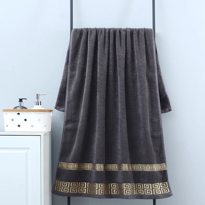 Duo de serviettes de bain noires en coton brodé - Nesty (vue 7)