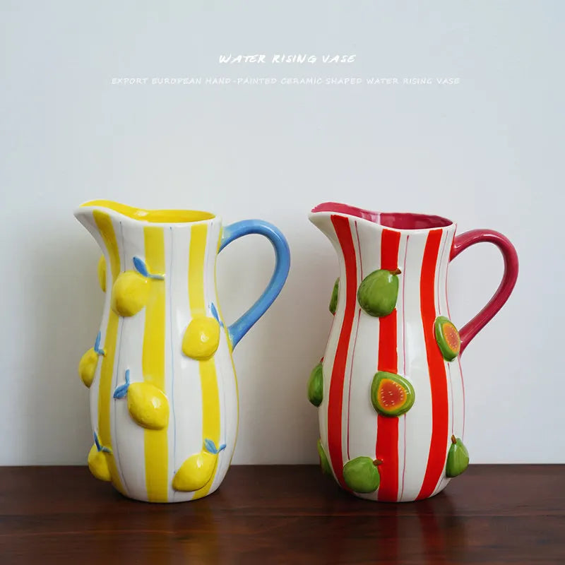 Vase en céramique à relief de figues et citrons - Nesty (vue 2)