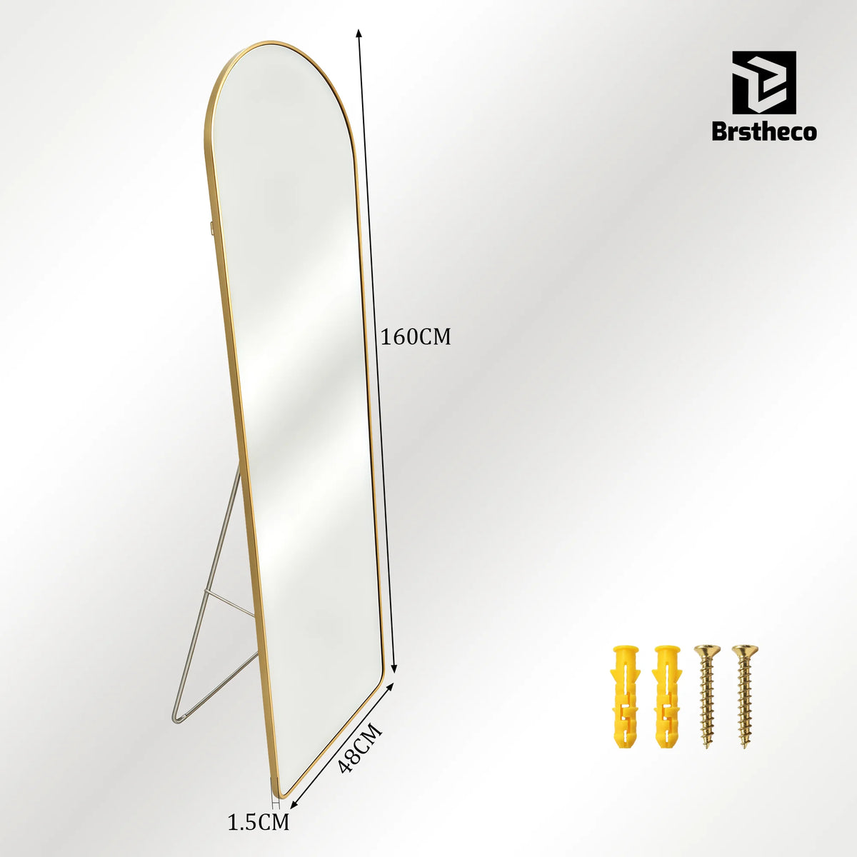 Miroir grand format Nesty - Cintré ou rond, cadre aluminium (vue 9)