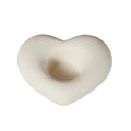 Bougeoir coeur en céramique Nesty - Modèle blanc mat, vue de dessus sur fond blanc