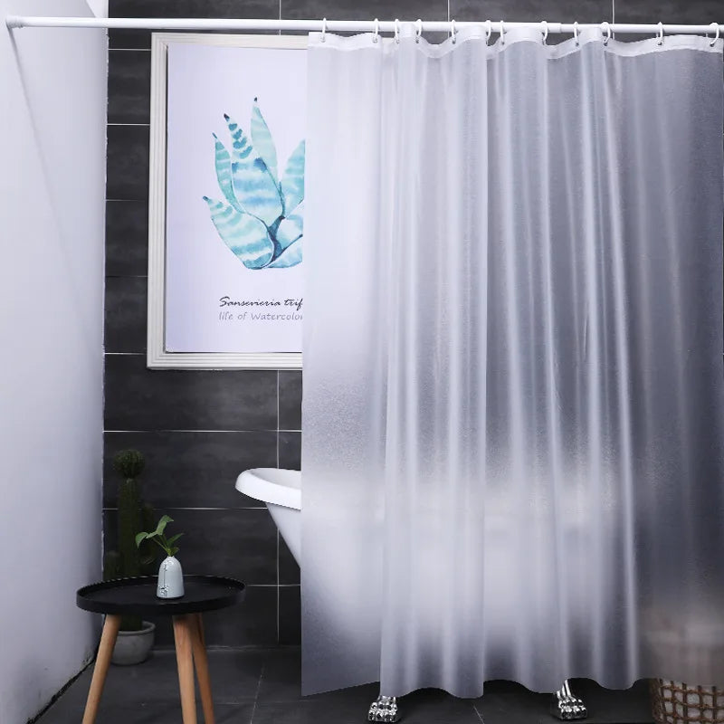 Rideau de douche translucide dépoli — PEVA imperméable, plusieurs tailles - Nesty (vue 6)
