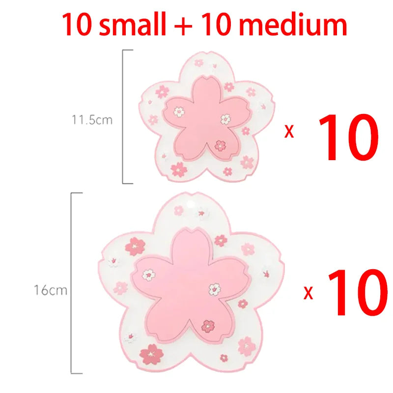Dessous de verre en silicone fleurs de cerisier, coloris rose (vue 13) - Nesty