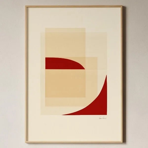 Toile imprimée géométrique texturée Nesty - Art mural minimaliste beige (vue 16)