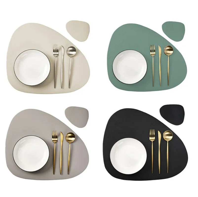 Set de table et dessous de verre en cuir synthétique, réversible - Nesty (vue 1)