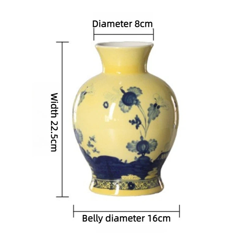 Vase en porcelaine peint à la main — motif bleu et blanc (vue 8) - Nesty
