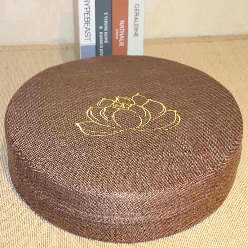 Coussin de méditation en lin Nesty - Texture lotus, modèle compact (vue 5)
