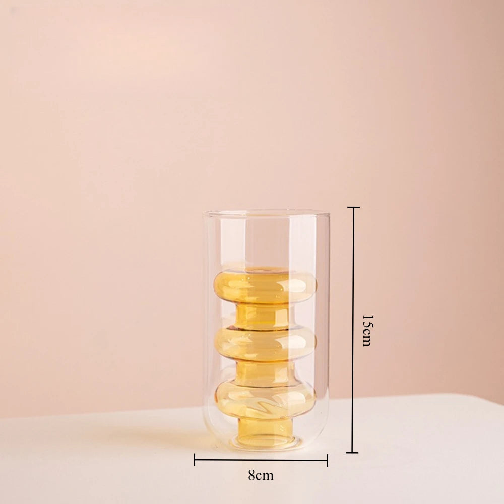 Vase en verre double paroi coloré, culture hydroponique (vue 10) - Nesty