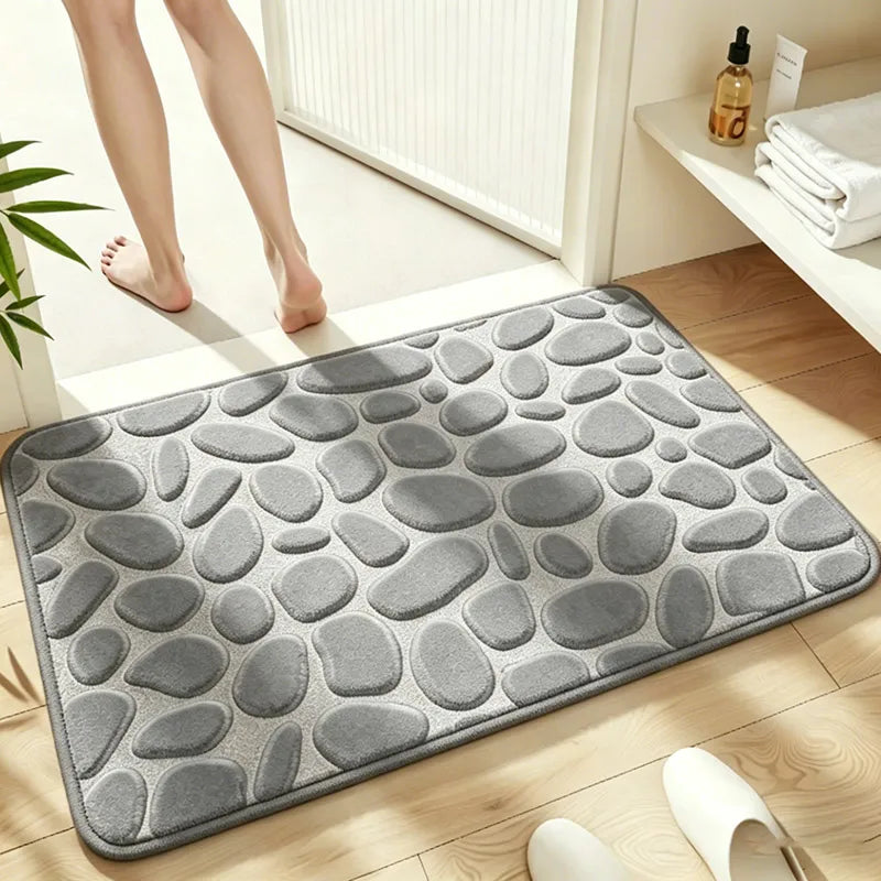 Tapis de bain en microfibre — texture galets, doux et absorbant - Nesty (vue 12)